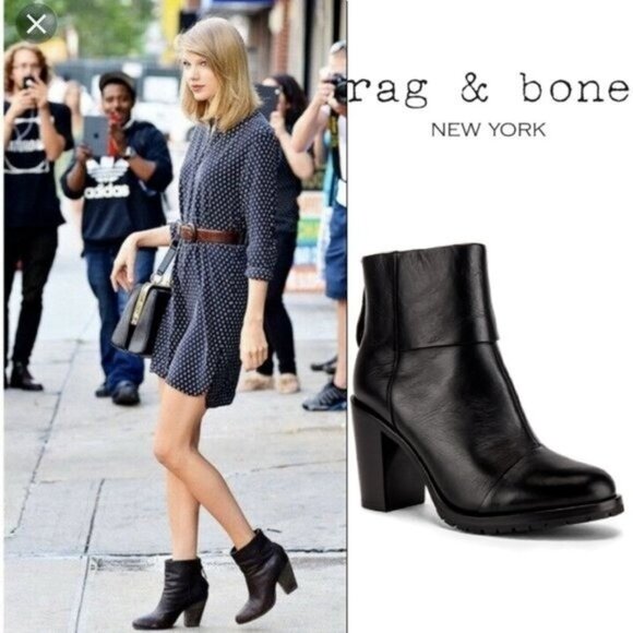 Rag & Bone Newbury 2.0 Platform Ankle Boots Bootie Black Leather Zip EU 37 US 37 - Picture 1 of 10
